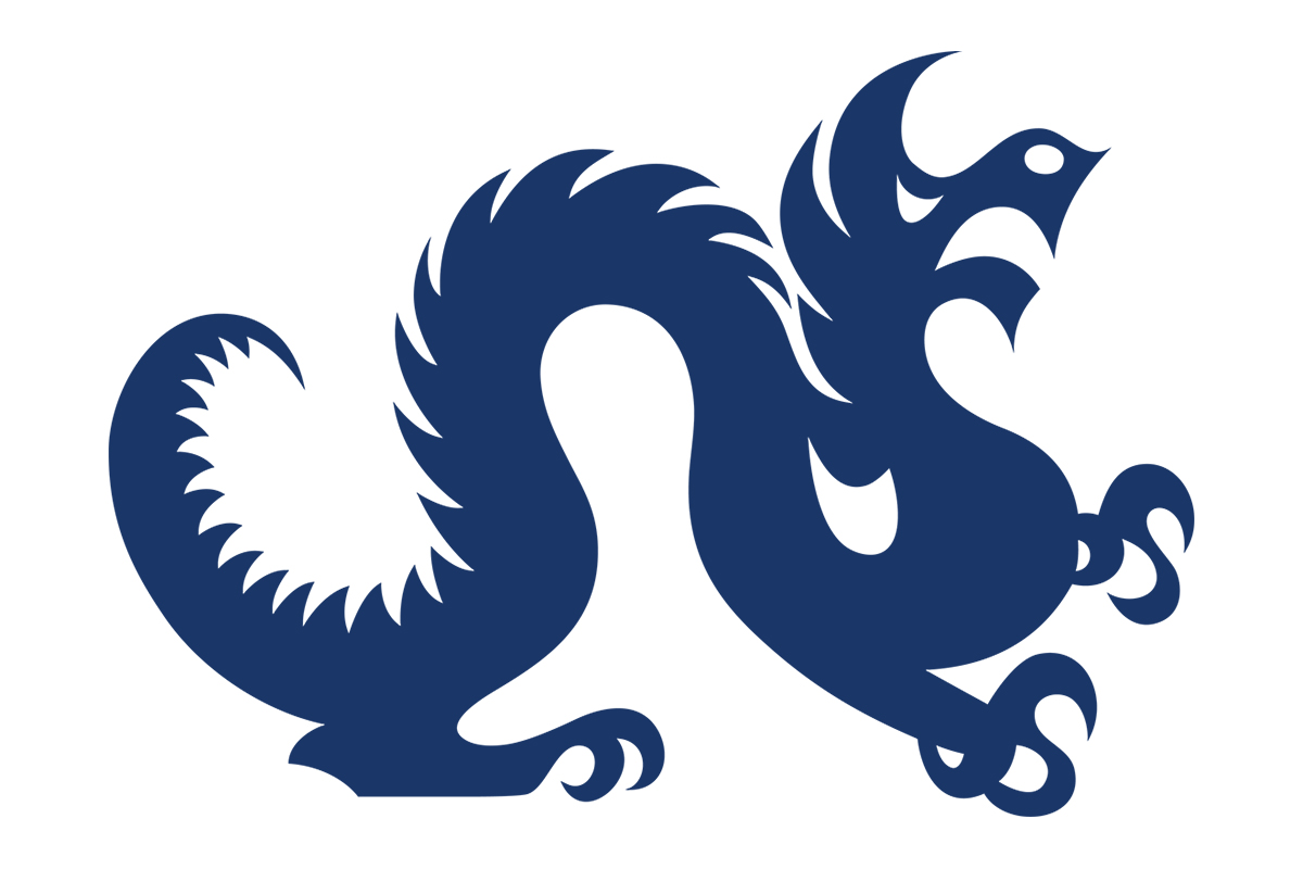 Blue Drexel dragon logo